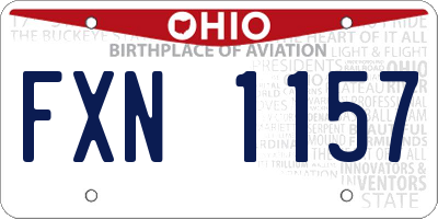 OH license plate FXN1157