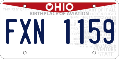 OH license plate FXN1159