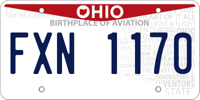 OH license plate FXN1170