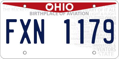 OH license plate FXN1179