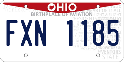OH license plate FXN1185