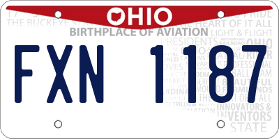 OH license plate FXN1187
