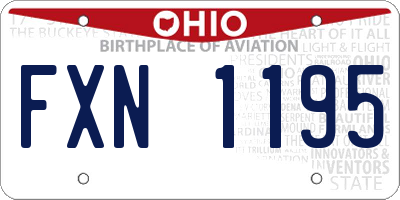 OH license plate FXN1195