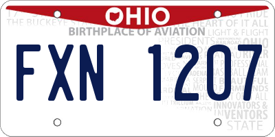 OH license plate FXN1207