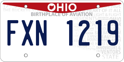 OH license plate FXN1219