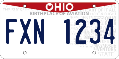 OH license plate FXN1234