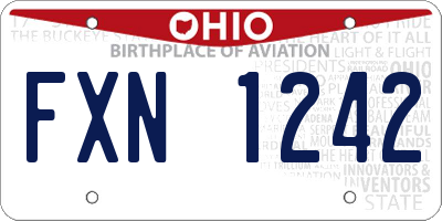 OH license plate FXN1242