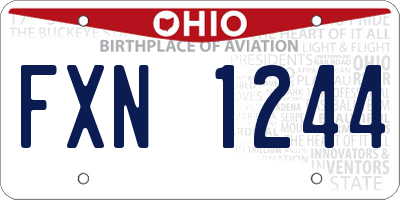 OH license plate FXN1244
