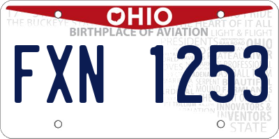 OH license plate FXN1253
