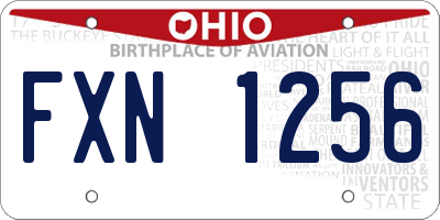 OH license plate FXN1256