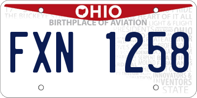 OH license plate FXN1258