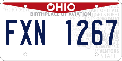 OH license plate FXN1267