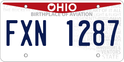 OH license plate FXN1287