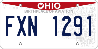 OH license plate FXN1291