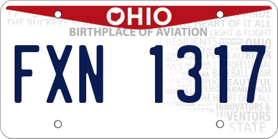 OH license plate FXN1317