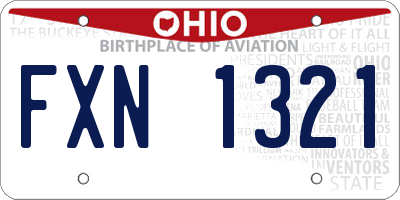 OH license plate FXN1321