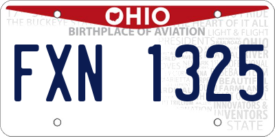 OH license plate FXN1325
