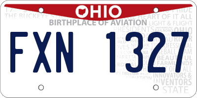 OH license plate FXN1327