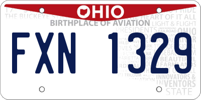 OH license plate FXN1329