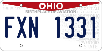 OH license plate FXN1331