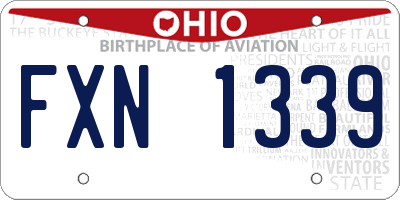 OH license plate FXN1339
