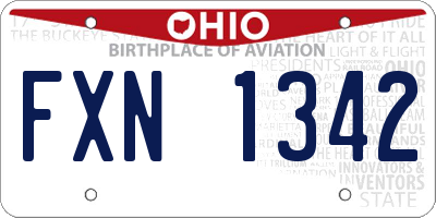 OH license plate FXN1342