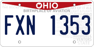 OH license plate FXN1353