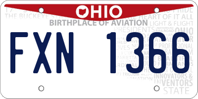 OH license plate FXN1366