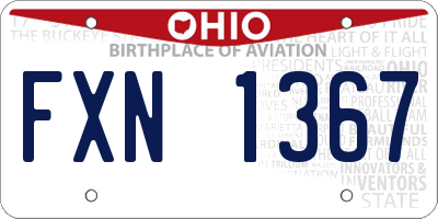 OH license plate FXN1367