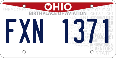OH license plate FXN1371