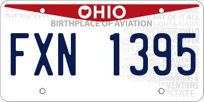 OH license plate FXN1395