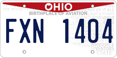 OH license plate FXN1404