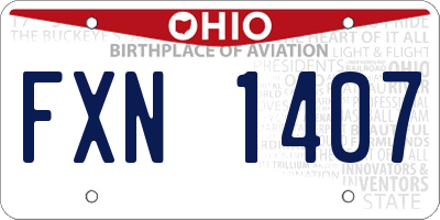 OH license plate FXN1407