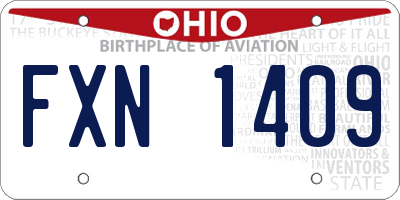 OH license plate FXN1409