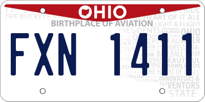 OH license plate FXN1411