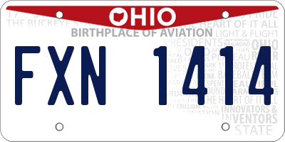 OH license plate FXN1414