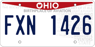 OH license plate FXN1426