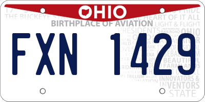 OH license plate FXN1429