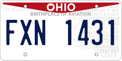 OH license plate FXN1431