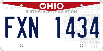 OH license plate FXN1434