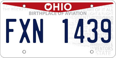 OH license plate FXN1439