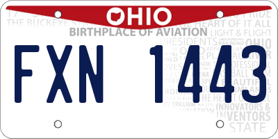 OH license plate FXN1443