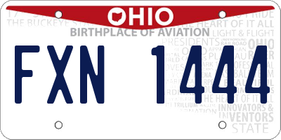 OH license plate FXN1444