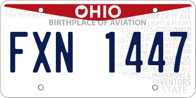 OH license plate FXN1447