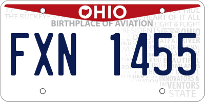 OH license plate FXN1455