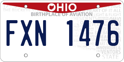 OH license plate FXN1476