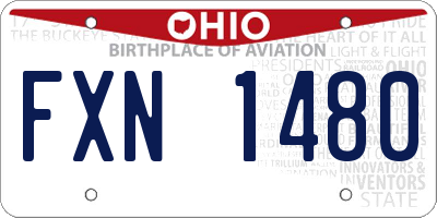 OH license plate FXN1480