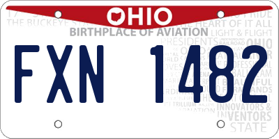 OH license plate FXN1482