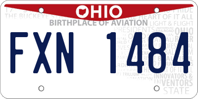 OH license plate FXN1484