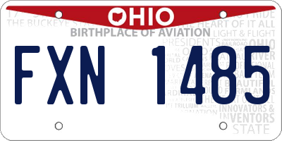 OH license plate FXN1485